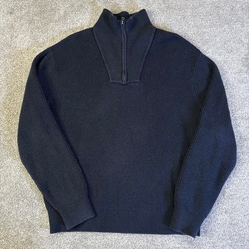 Men's Abercrombie & Fitch Quarter Zip Sweater Black Medium